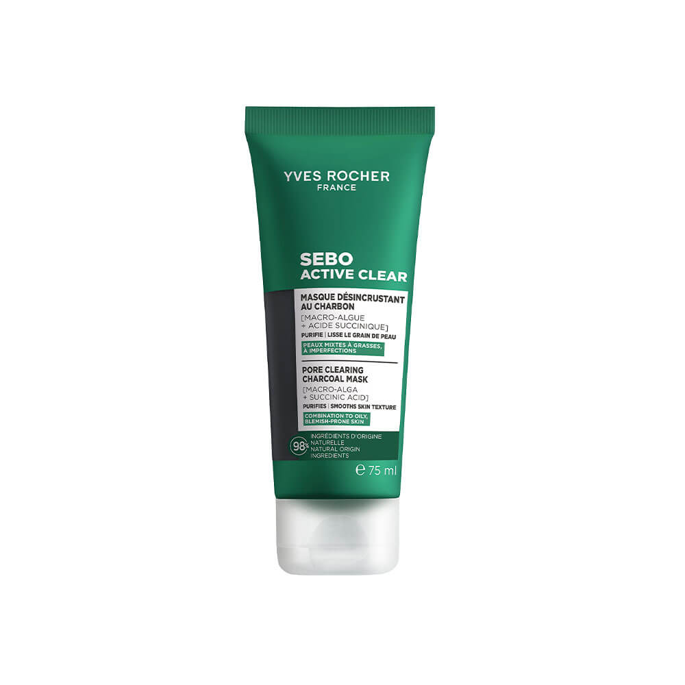 Sebo Active Clear - Очищающая Маска с Углем - Для комбинированной, жирной и склонной к несовершенствам кожи, 75 мл